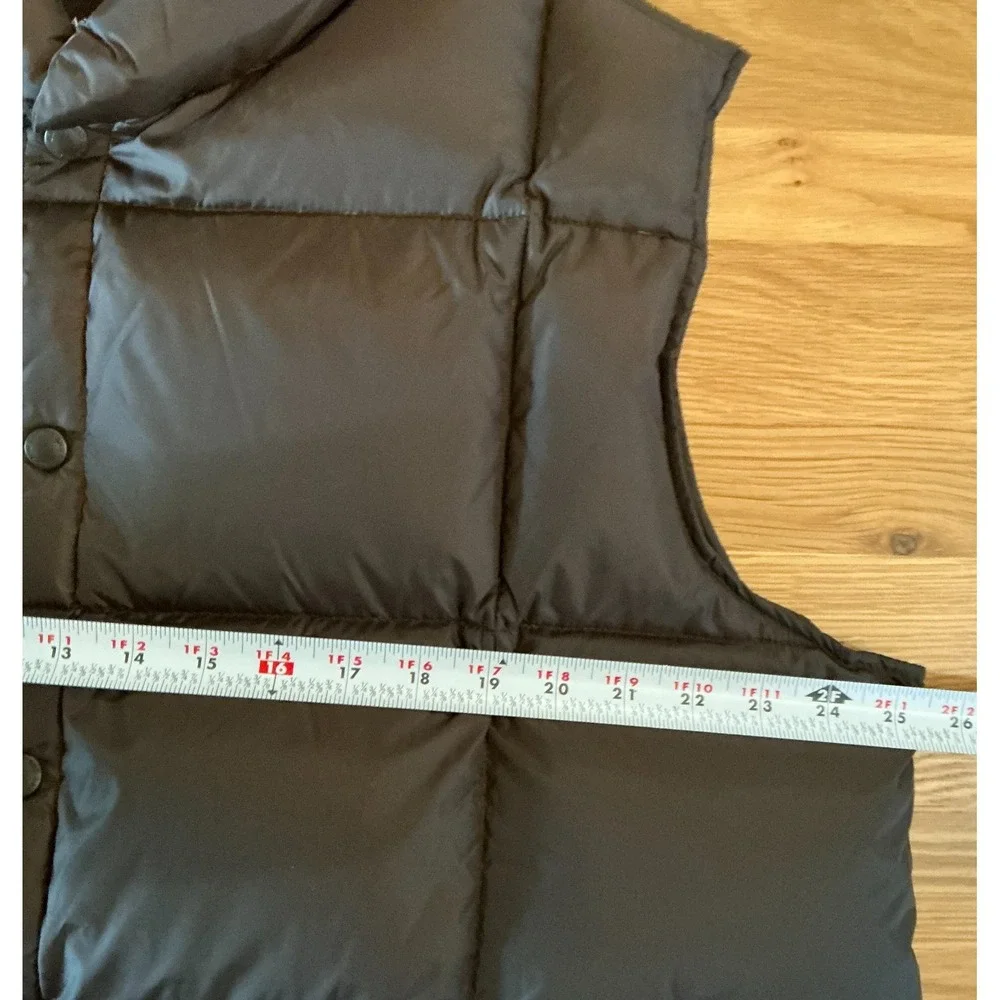 Lands End Down Puffer Vest XL Brown 80/20 Down Feather Quilted Winter Jacket Men